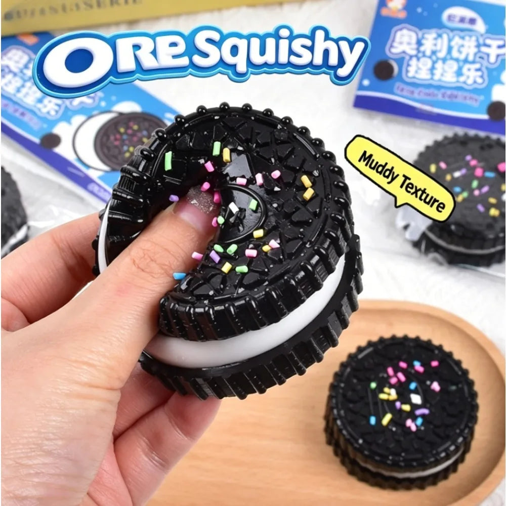 Simulation Stress Relief Squishy Toy. Creative Cookie Cake Super Soft Squeeze Toy. Sandwich Biscuit Antistress Gadget.