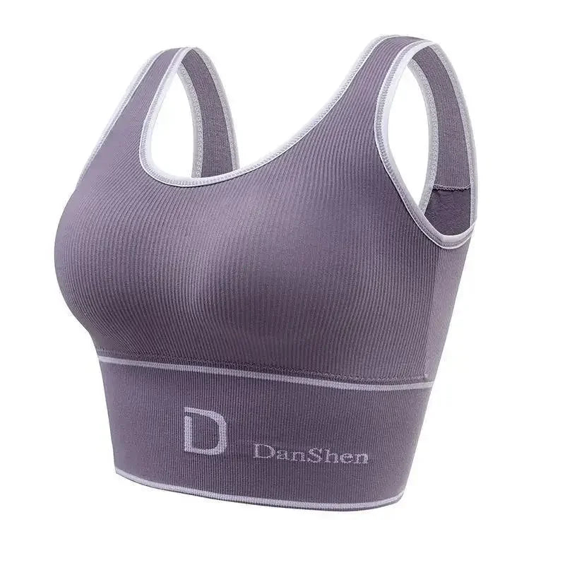 Sports Vest Women Gather Without Steel Ring Shockproof Underwear, Tube Top, Outer Wear, All-match U-shaped Beautiful Back, Big. Bra