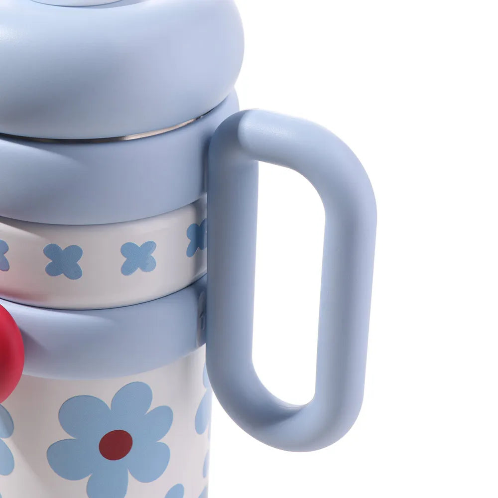 920ML Insulated Thermos with Handle Stainless Steel Thermos Coffee Cup Handheld Easy To Drink Sports Water Kettle Car Cups