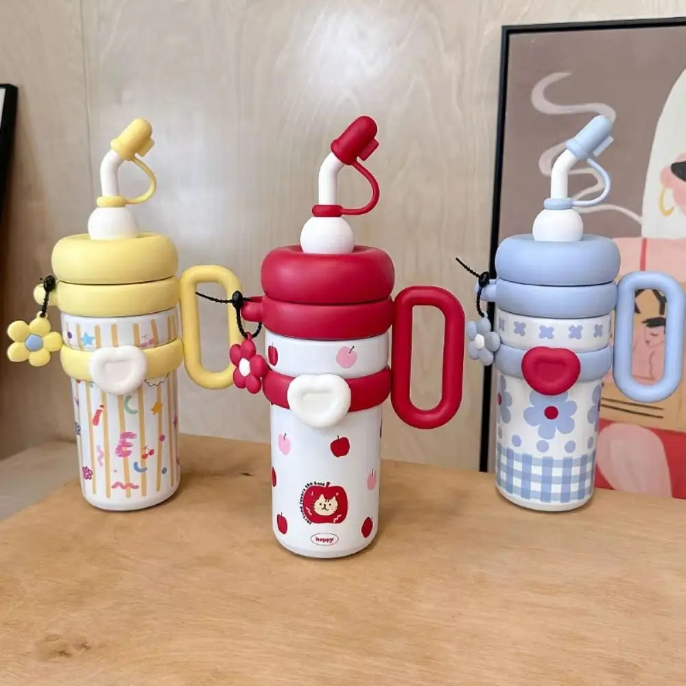 920ML Insulated Thermos with Handle Stainless Steel Thermos Coffee Cup Handheld Easy To Drink Sports Water Kettle Car Cups