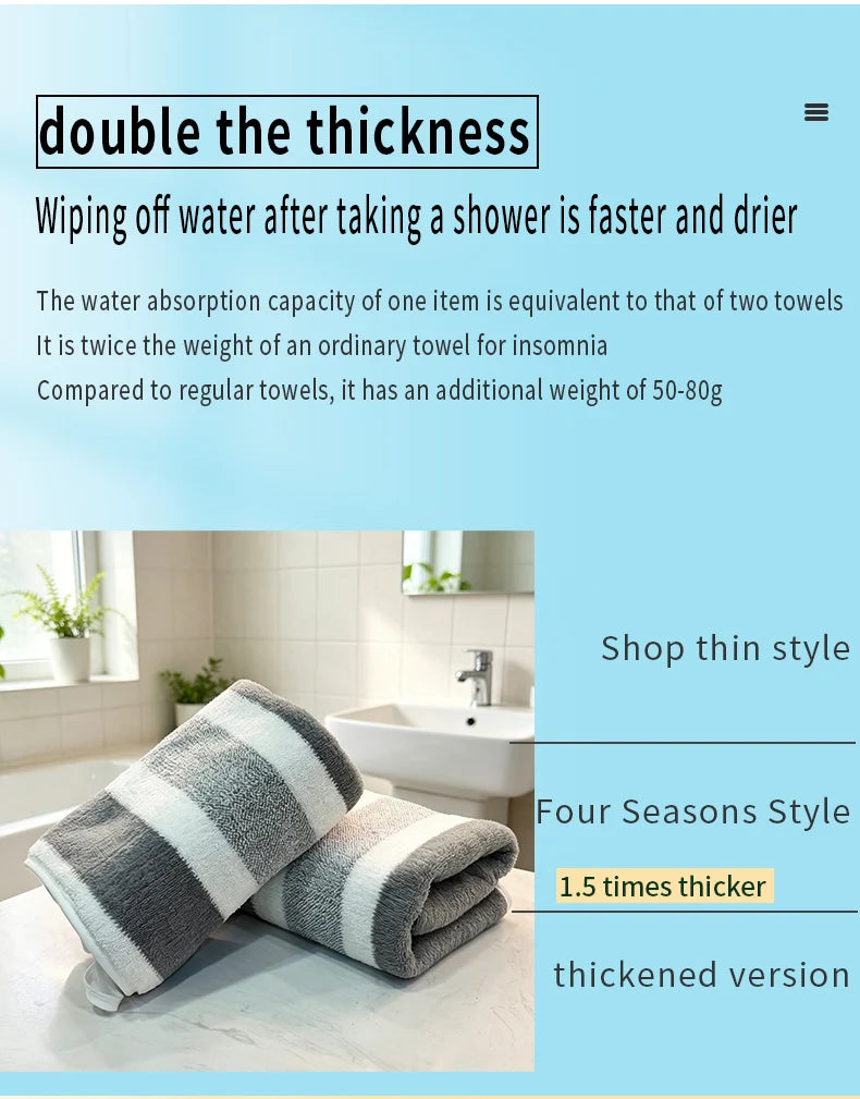 2-pack towels with strong water absorption, quick drying, no shedding, and durability - very suitable for home, beach, and face