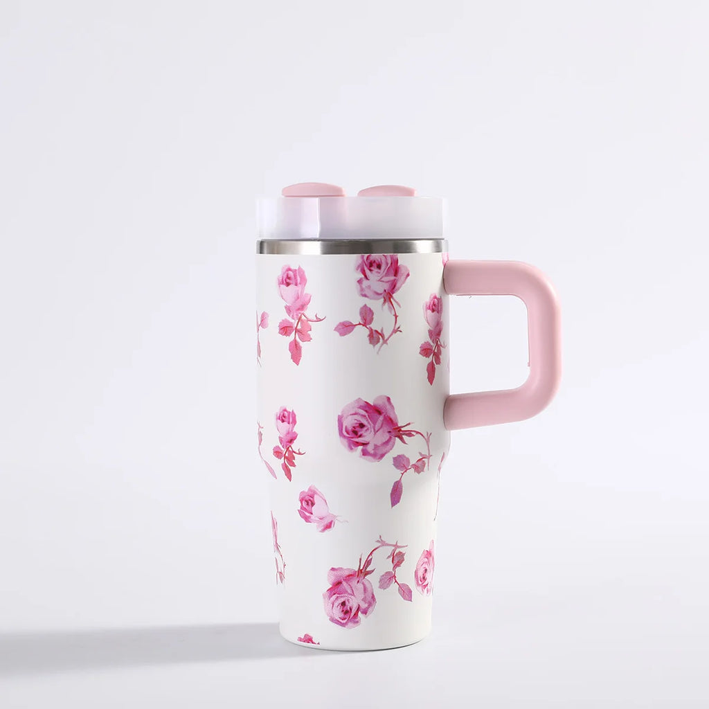 Car portable 304 stainless steel insulated cup 40oz large capacity with handle for cold insulation, suitable for outdoor use