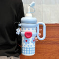 920ML Insulated Thermos with Handle Stainless Steel Thermos Coffee Cup Handheld Easy To Drink Sports Water Kettle Car Cups