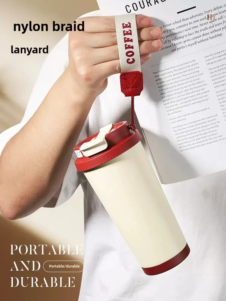 Ceramic Lined Insulated Cup Travel Coffee Cup with Sealed Lid Reusable Ceramic Lining High Aesthetic Value