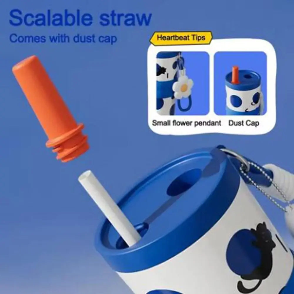 710ML Insulated Cup Stainless Steel Ceramic Coated Vacuum Cup with Lifting Rope Insulation or Cooling Thermal Water Bottle Car
