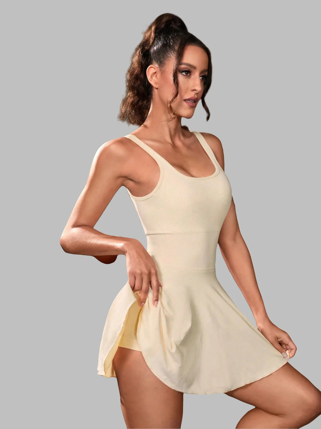 Sleeveless Sport Suits Training Running Fitness Short Skorts Tennis Dress Female  Golf Badminton Tracksuits Padded Yoga Skirts