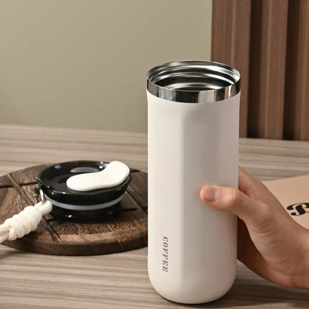 Portable 350ML/500ML Stainless Steel Insulated Cup Leak-Proof Double Wall Thermal Mug with Lid Vacuum Flask Camping Use