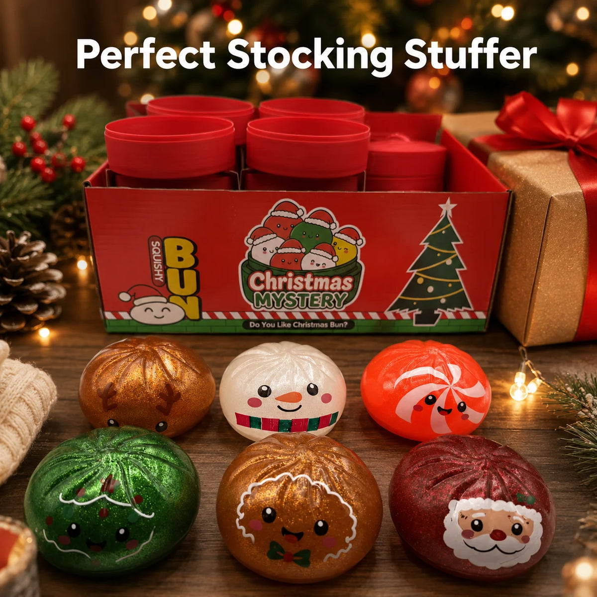 Holiday Dumpling Squishy Toy Random Color Slow Rising Squeeze Sensory Fidget Stress Relief Office Desk Decoration Gift