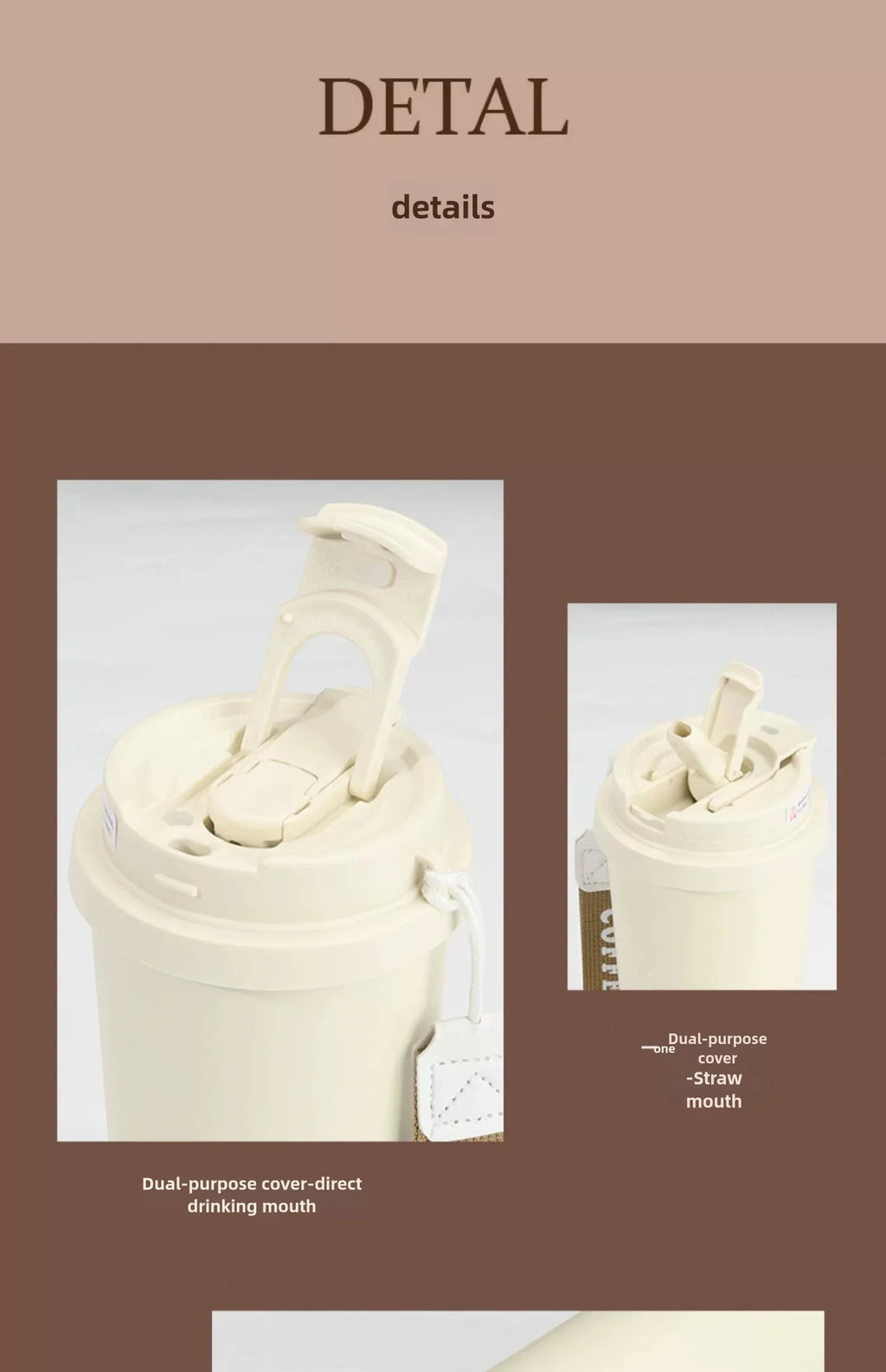 Ceramic Lined Insulated Cup Travel Coffee Cup with Sealed Lid Reusable Ceramic Lining High Aesthetic Value