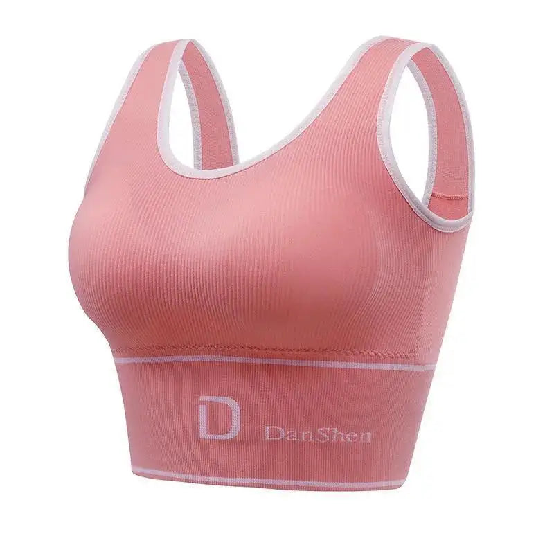 Sports Vest Women Gather Without Steel Ring Shockproof Underwear, Tube Top, Outer Wear, All-match U-shaped Beautiful Back, Big. Bra