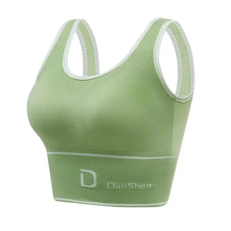 Sports Vest Women Gather Without Steel Ring Shockproof Underwear, Tube Top, Outer Wear, All-match U-shaped Beautiful Back, Big. Bra