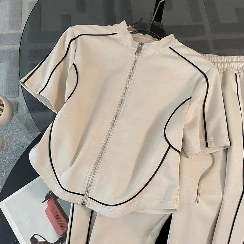 Women's Sportswear Set Summer New Casual Wide-leg Pants Two-piece Set