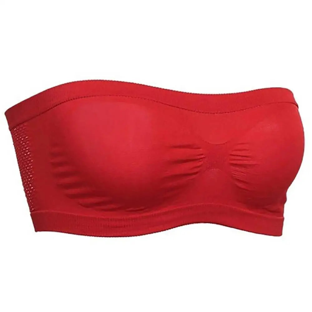 Sports Fitness Women Tube Tops Breathable Strapless Hollow Back Bra Seamless Sport Underwear