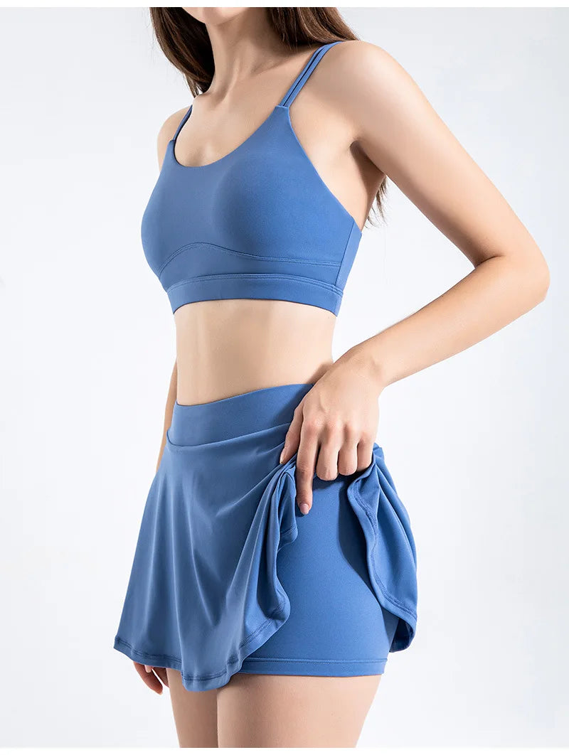 Women Yoga Shorts For Sport Running Pleated Tennis Skirt Female Golf Wear Soft Badminton Workout Skorts Gym Summer Outfit