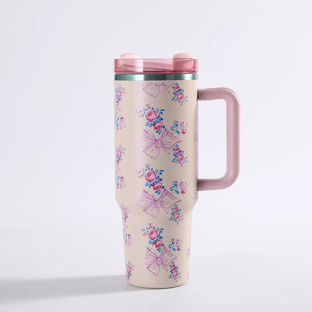 Car portable 304 stainless steel insulated cup 40oz large capacity with handle for cold insulation, suitable for outdoor use
