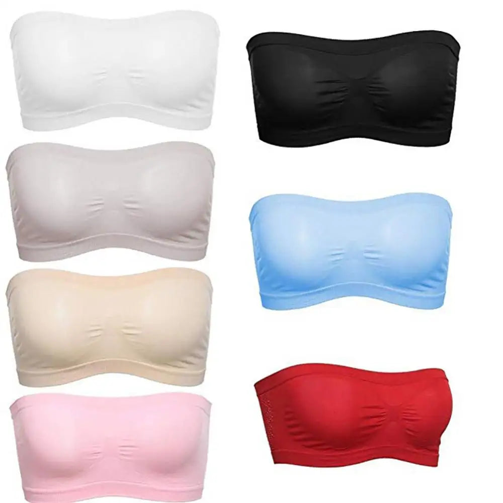 Sports Fitness Women Tube Tops Breathable Strapless Hollow Back Bra Seamless Sport Underwear