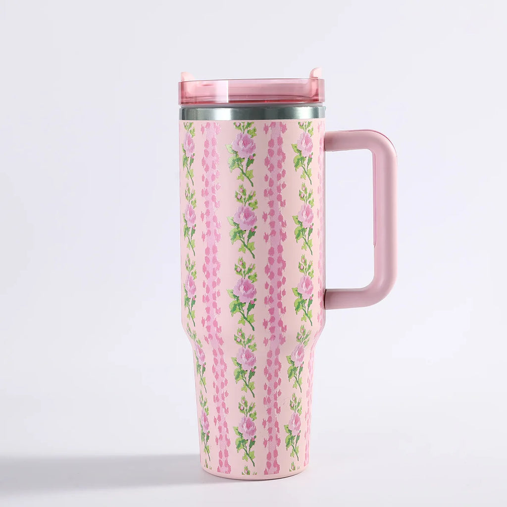 Car portable 304 stainless steel insulated cup 40oz large capacity with handle for cold insulation, suitable for outdoor use
