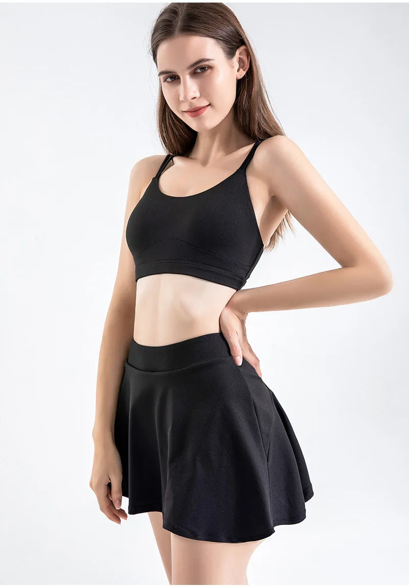 Women Yoga Shorts For Sport Running Pleated Tennis Skirt Female Golf Wear Soft Badminton Workout Skorts Gym Summer Outfit