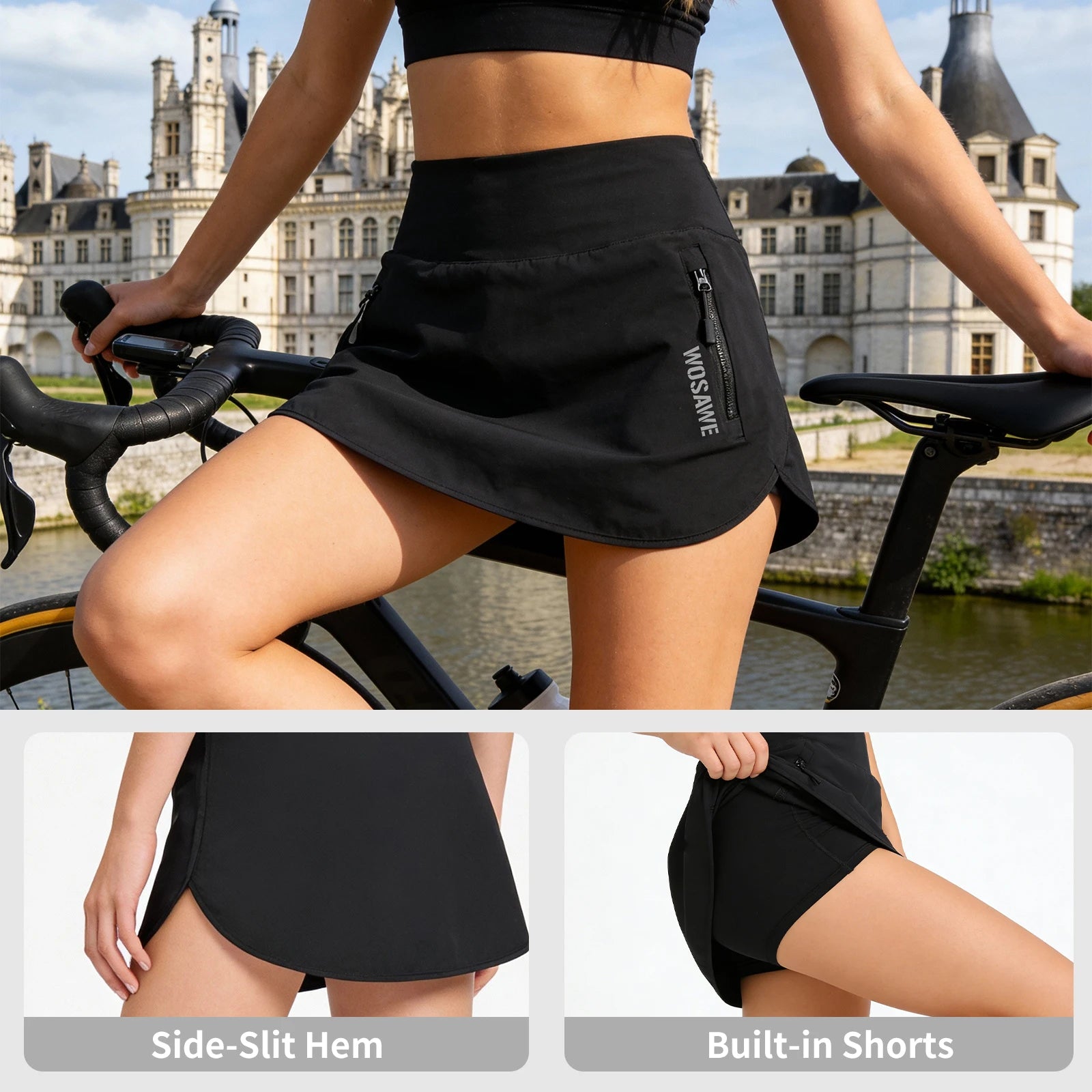 Female Summer Cycling Skort Breathable Cycling Shorts With Cushion Pad Women Tennis Yoga Golf Fitness Skirt Shorts. Women's 2-in-1 MTB Skort with Padded Liner

Color: Black, Green, Blue

Size: S, M, L, XL