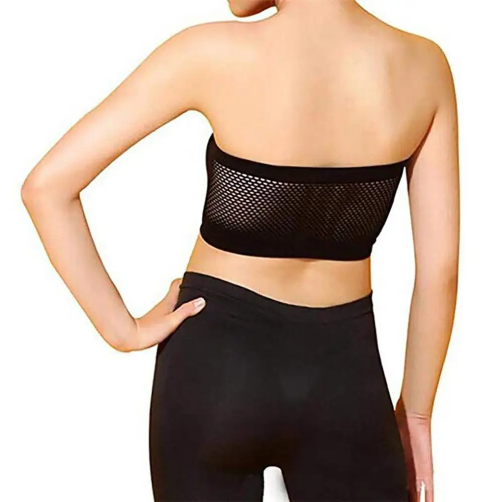 Sports Fitness Women Tube Tops Breathable Strapless Hollow Back Bra Seamless Sport Underwear