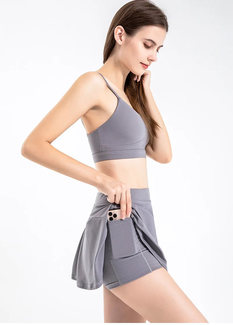 Women Yoga Shorts For Sport Running Pleated Tennis Skirt Female Golf Wear Soft Badminton Workout Skorts Gym Summer Outfit