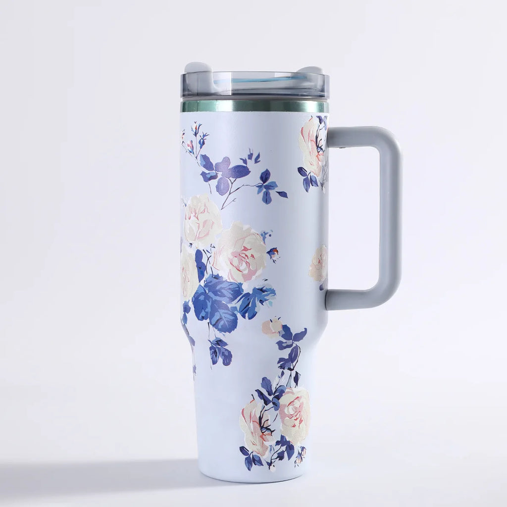 Car portable 304 stainless steel insulated cup 40oz large capacity with handle for cold insulation, suitable for outdoor use