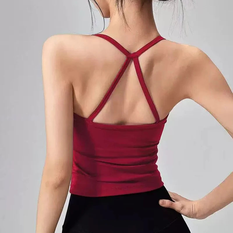 Women's Yoga Sports Fitness Vest, Pilates Running Bra, Professional Training Underwear, Fitness