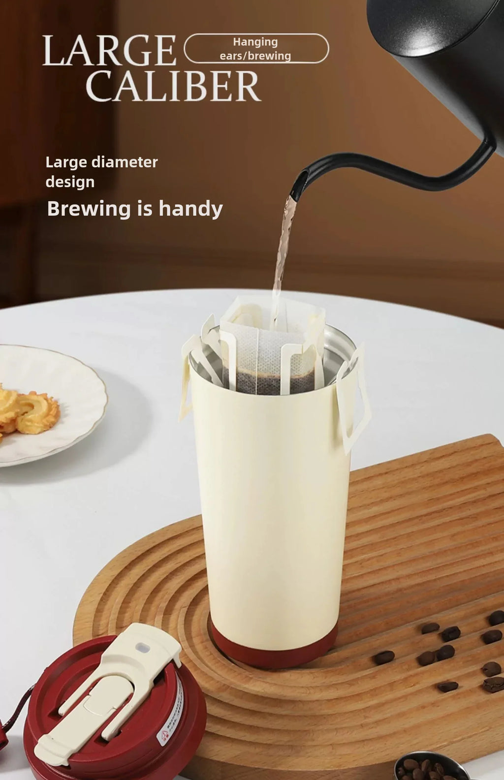 Ceramic Lined Insulated Cup Travel Coffee Cup with Sealed Lid Reusable Ceramic Lining High Aesthetic Value