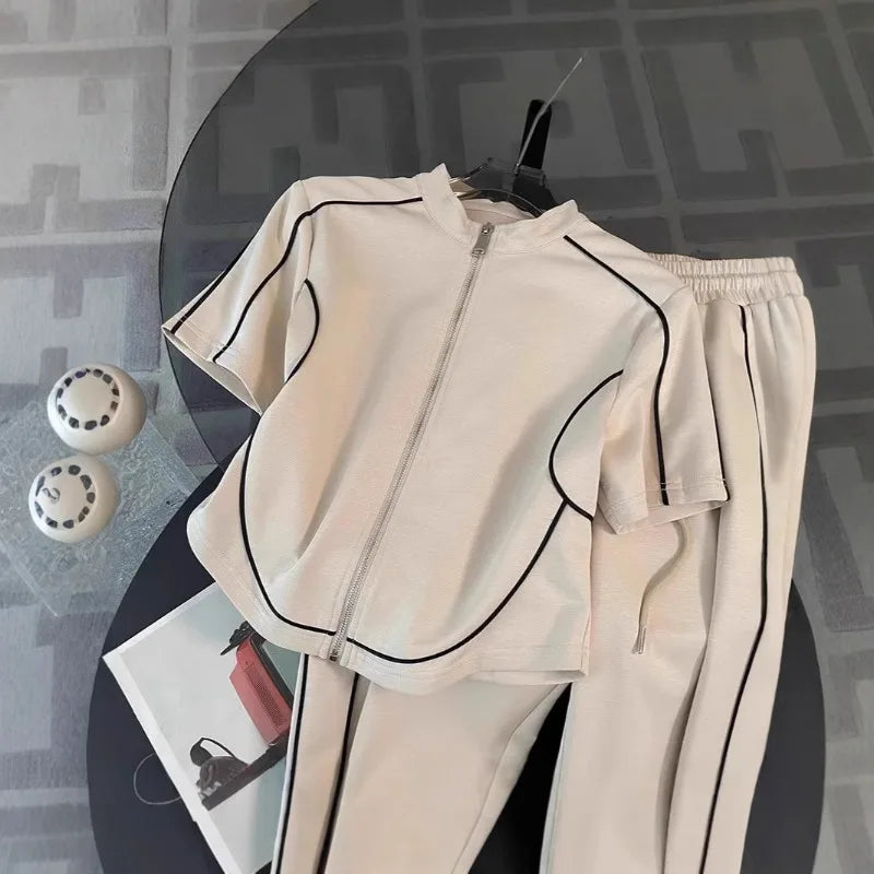 Women's Sportswear Set Summer New Casual Wide-leg Pants Two-piece Set