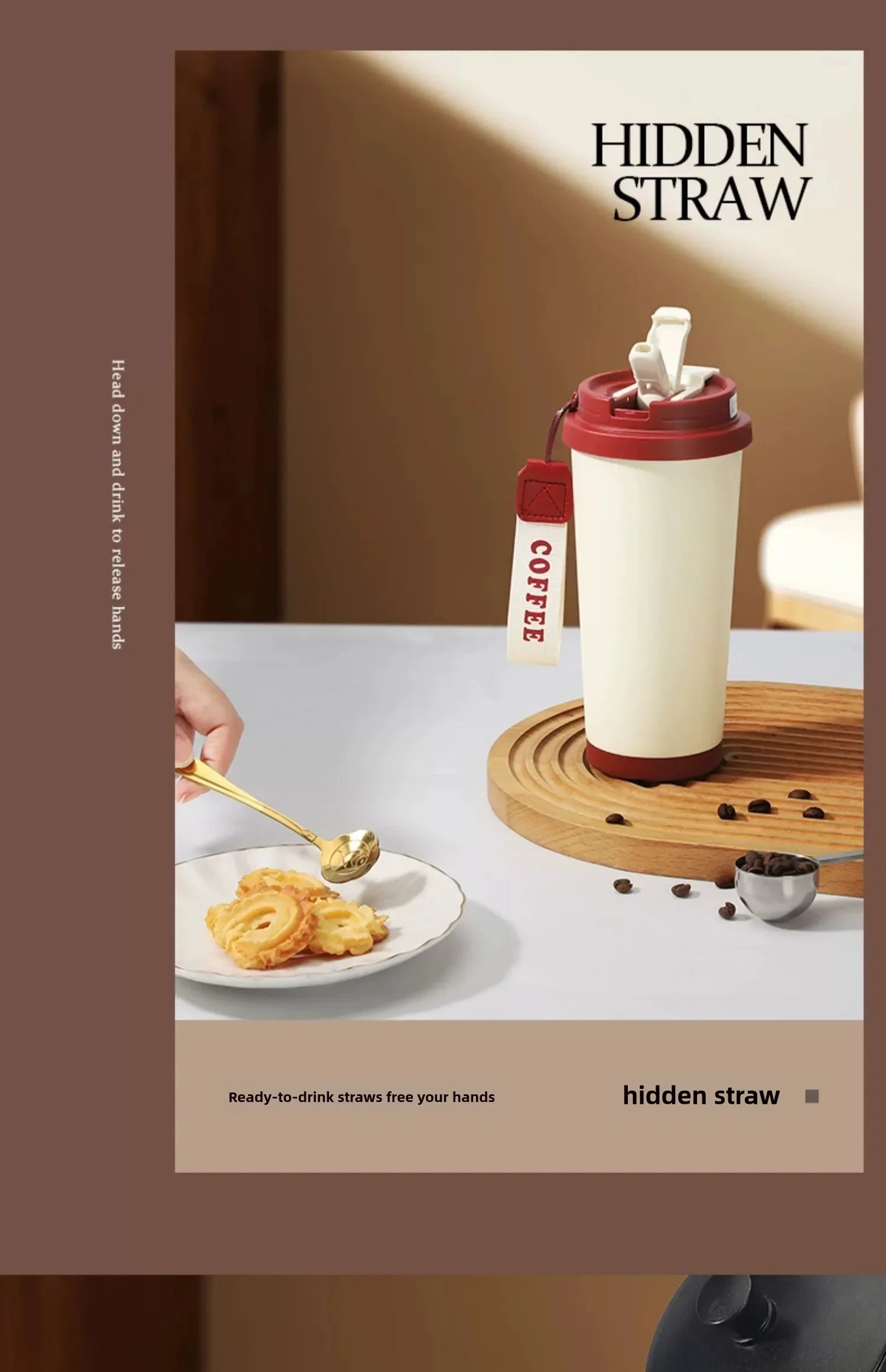 Ceramic Lined Insulated Cup Travel Coffee Cup with Sealed Lid Reusable Ceramic Lining High Aesthetic Value