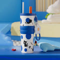 710ML Insulated Cup Stainless Steel Ceramic Coated Vacuum Cup with Lifting Rope Insulation or Cooling Thermal Water Bottle Car