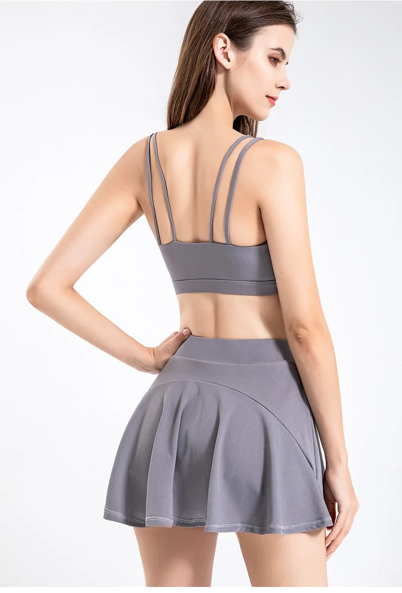 Women Yoga Shorts For Sport Running Pleated Tennis Skirt Female Golf Wear Soft Badminton Workout Skorts Gym Summer Outfit
