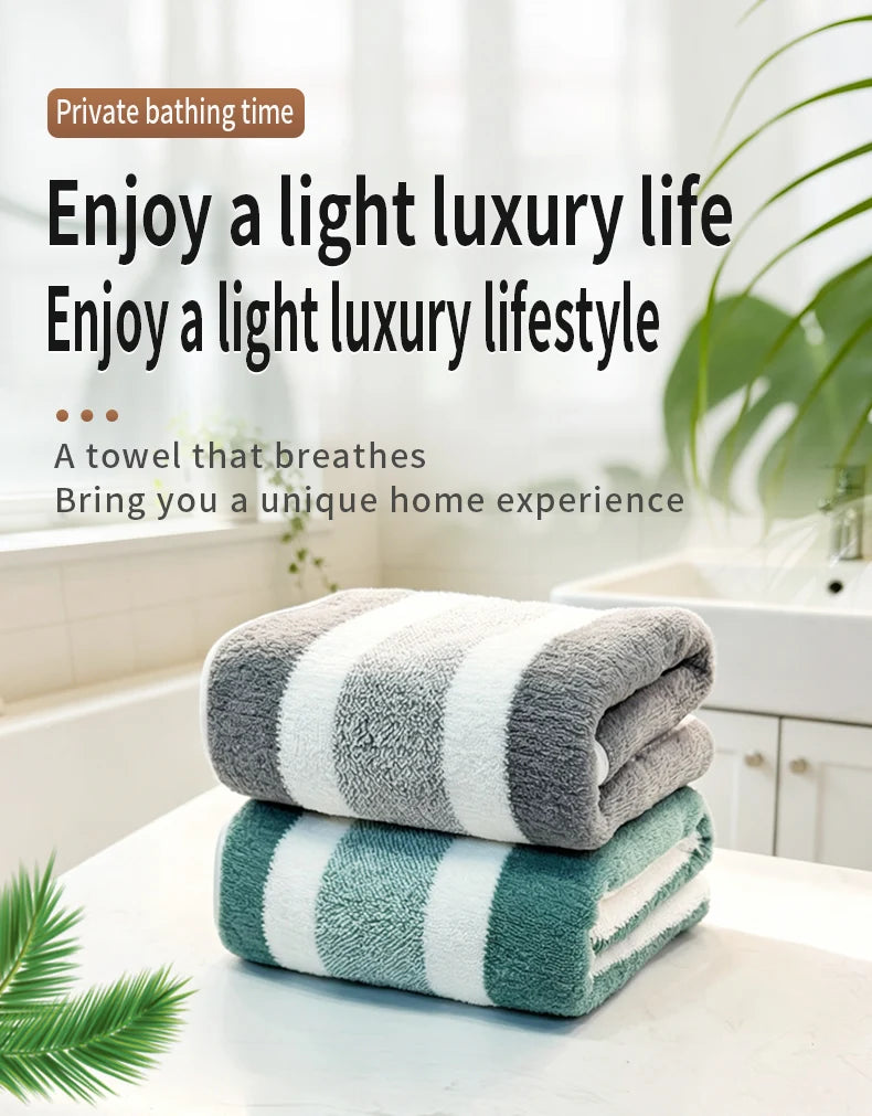 2-pack towels with strong water absorption, quick drying, no shedding, and durability - very suitable for home, beach, and face