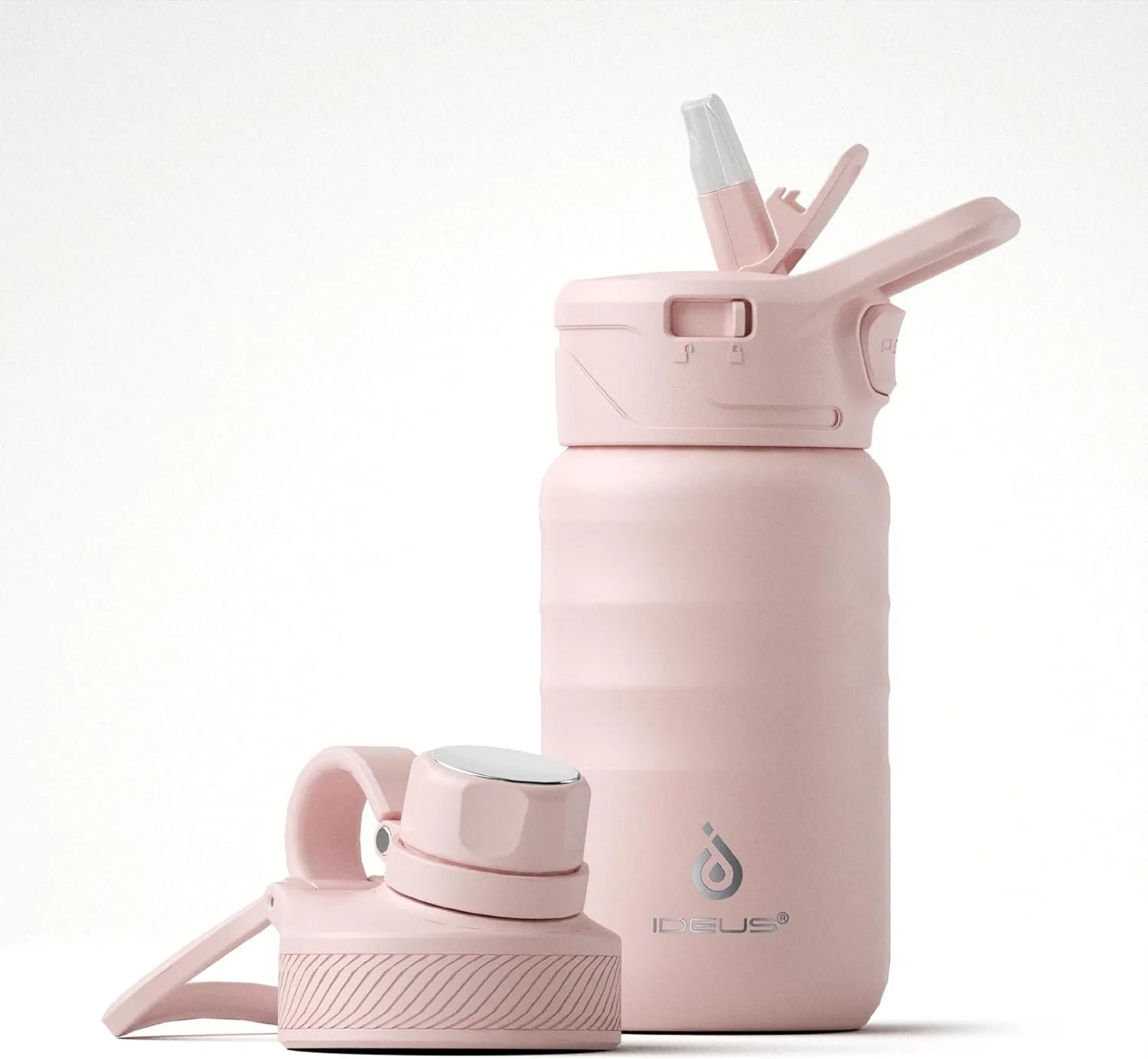 Ideus Insulated Cup Children'S Water Bottle 12oz Vacuum Stainless Steel Insulated Water Bottle With Double Lid Leak-Proof Cup