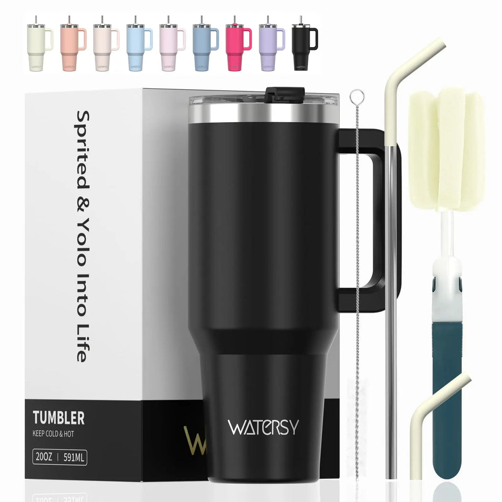 40oz Stainless Steel Insulated Car Mug Large Capacity Portable Travel Cup with Handle And Straw for Hot And Cold Beverages