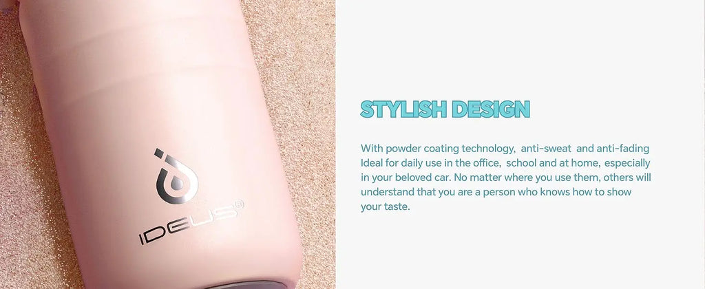 Ideus Insulated Cup Children'S Water Bottle 12oz Vacuum Stainless Steel Insulated Water Bottle With Double Lid Leak-Proof Cup