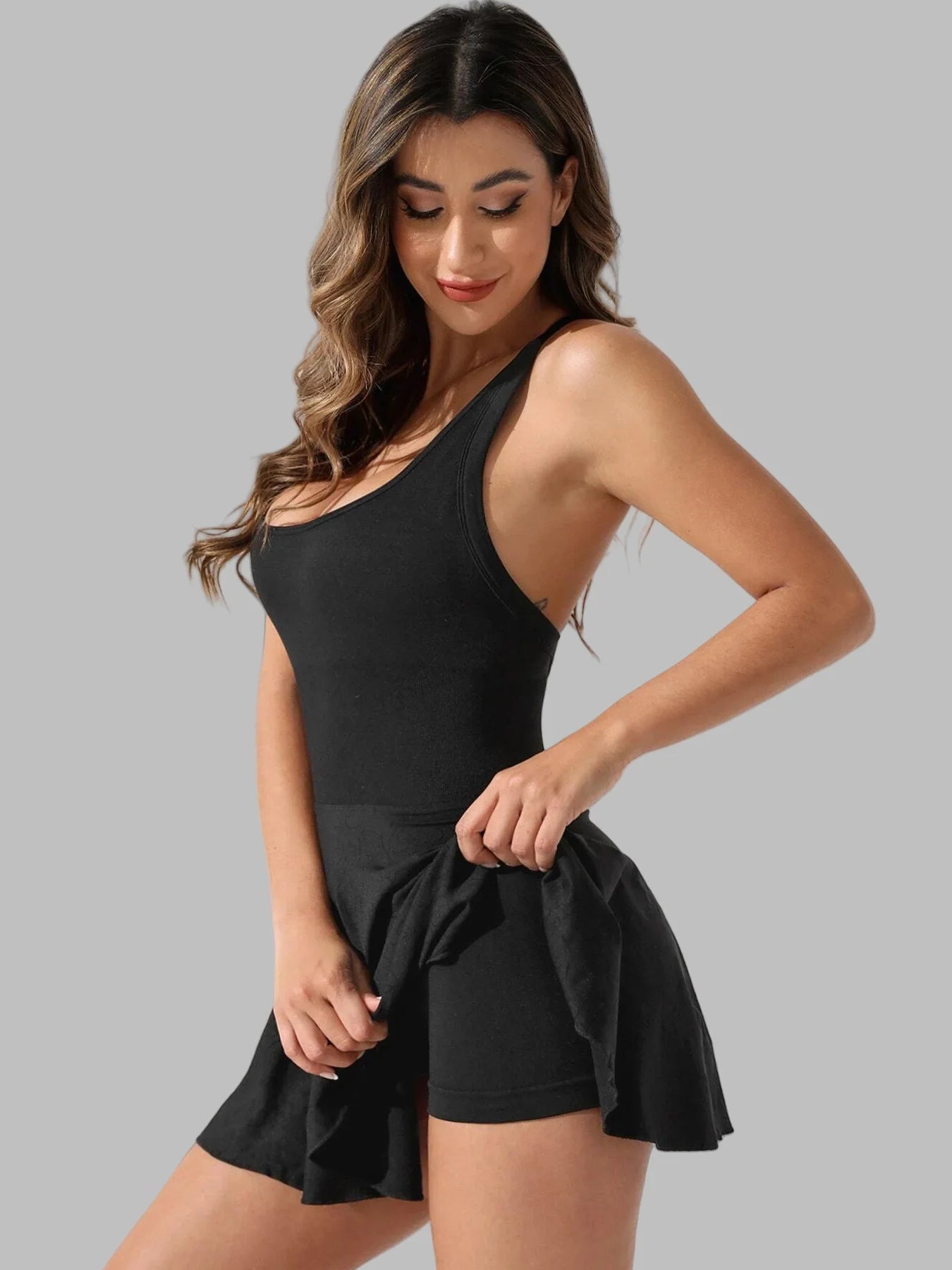 Sleeveless Sport Suits Training Running Fitness Short Skorts Tennis Dress Female  Golf Badminton Tracksuits Padded Yoga Skirts