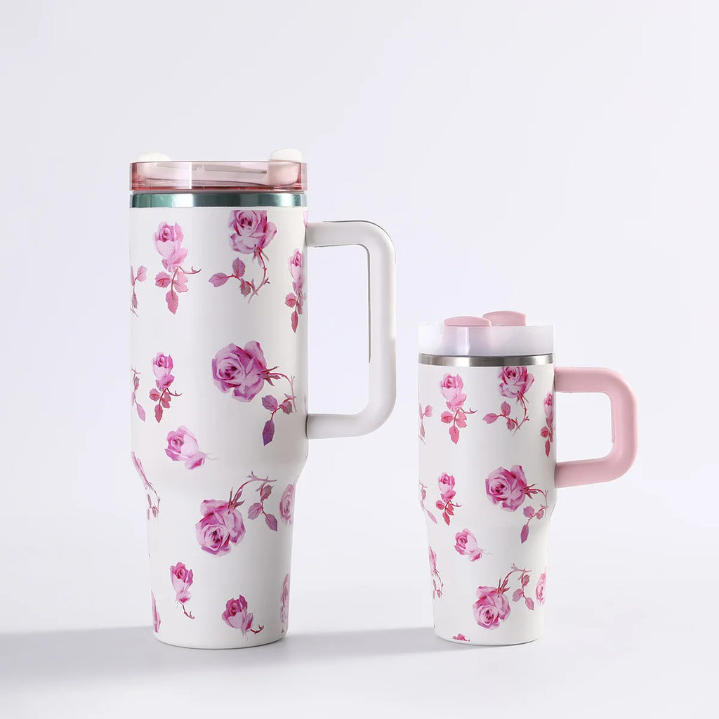 Car portable 304 stainless steel insulated cup 40oz large capacity with handle for cold insulation, suitable for outdoor use