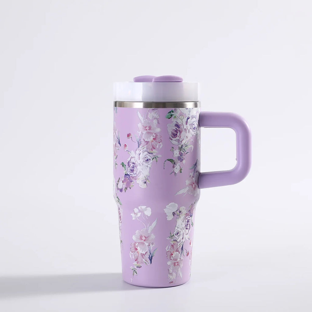 Car portable 304 stainless steel insulated cup 40oz large capacity with handle for cold insulation, suitable for outdoor use