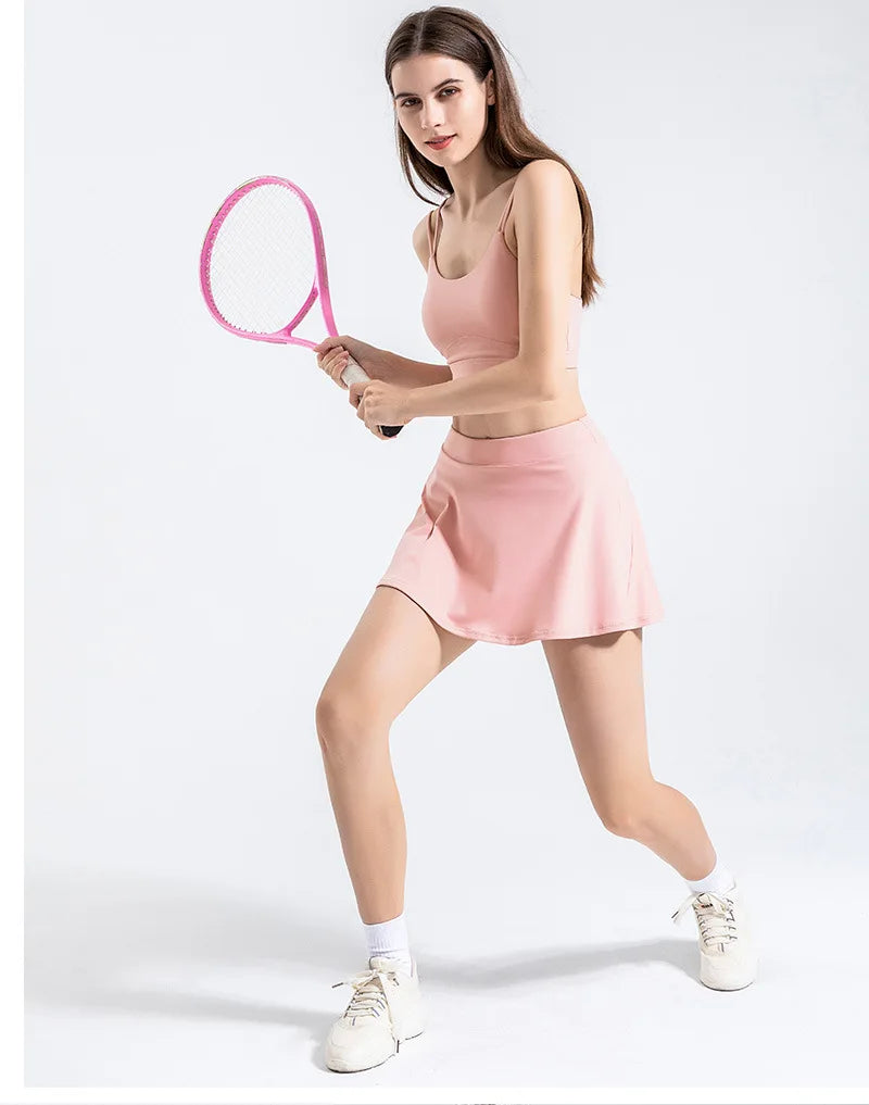 Women Yoga Shorts For Sport Running Pleated Tennis Skirt Female Golf Wear Soft Badminton Workout Skorts Gym Summer Outfit
