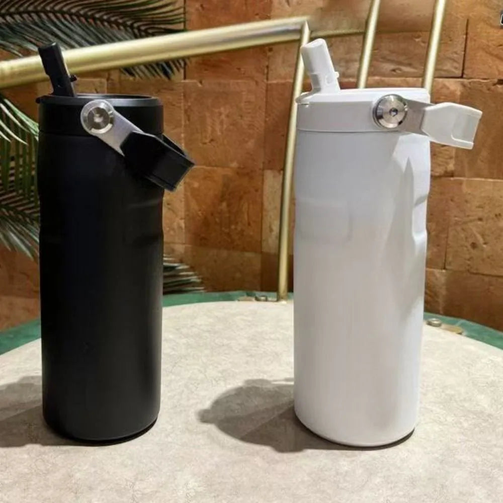 Portable Stainless Steel Insulated Sports Bottle Leak Proof Double-Layer Vacuum Bottle 16oz Thermal Cup Outdoor
