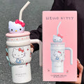 1pc Hello Kitty Insulated Car Cup (700ML) - Cute Double-Walled Cup for Cold Retention, Suitable for Outdoor & Office Use, with B