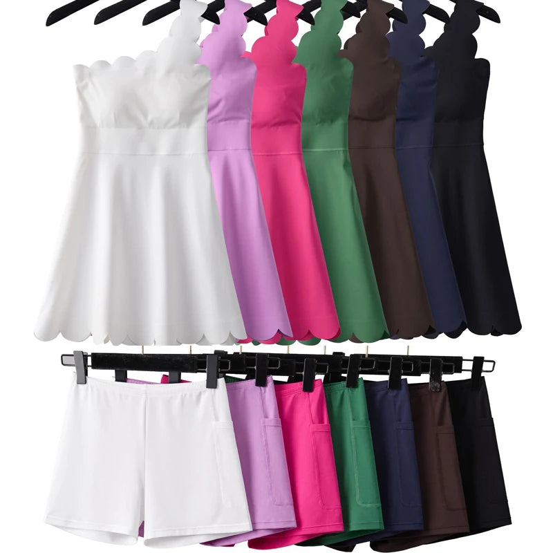 Women Fitness Yoga Dress Tennis Skirt Breathable Quick Dry Running