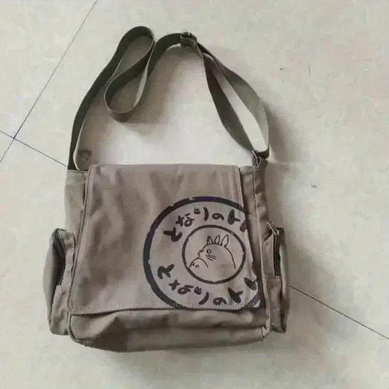 Women's Canvas Shoulder Bag Large Capacity Crossbody Bag Cartoon Messenger Tote Bag Bags Bags