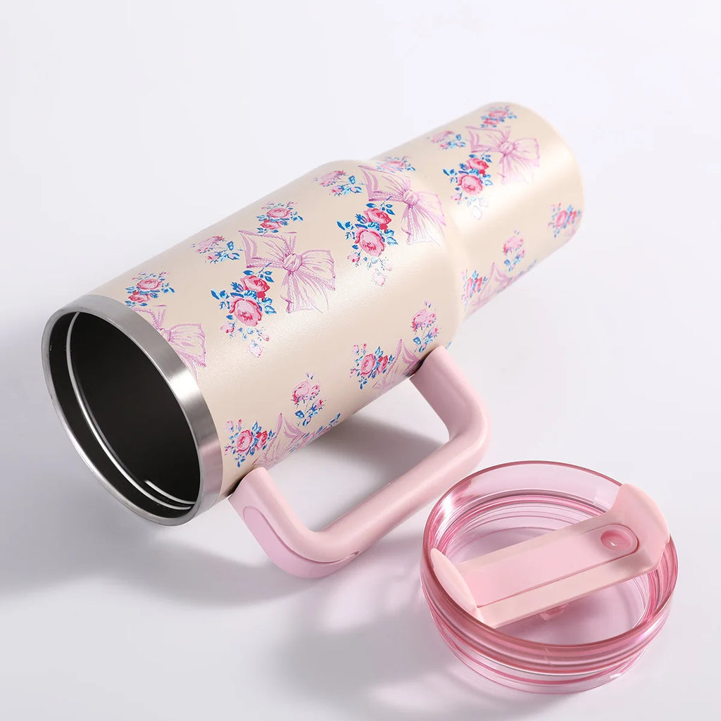 Car portable 304 stainless steel insulated cup 40oz large capacity with handle for cold insulation, suitable for outdoor use