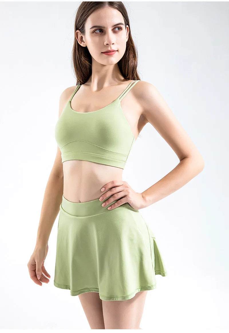 Women Yoga Shorts For Sport Running Pleated Tennis Skirt Female Golf Wear Soft Badminton Workout Skorts Gym Summer Outfit