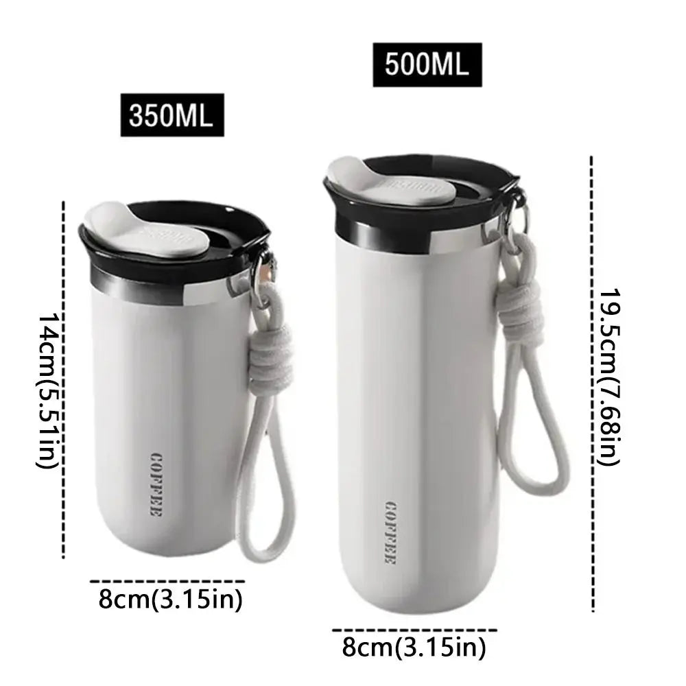Portable 350ML/500ML Stainless Steel Insulated Cup Leak-Proof Double Wall Thermal Mug with Lid Vacuum Flask Camping Use