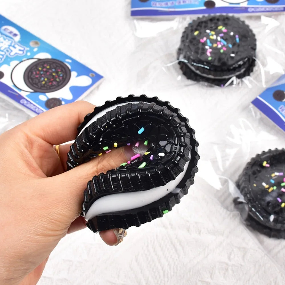 Simulation Stress Relief Squishy Toy. Creative Cookie Cake Super Soft Squeeze Toy. Sandwich Biscuit Antistress Gadget.