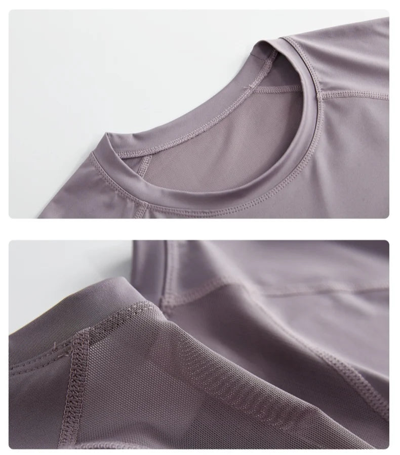 DRUR Loose Breathable Yoga Set Women Lightweight Running Tracksuit 2 Piece Gym Outfit Summer Sportswear Tops Pants Suit Yogawear