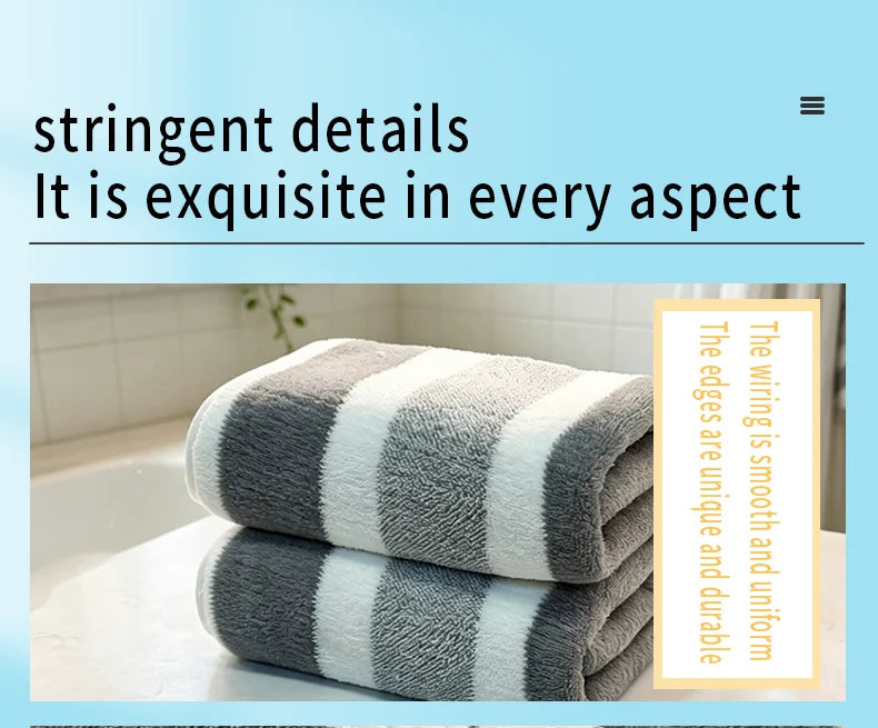2-pack towels with strong water absorption, quick drying, no shedding, and durability - very suitable for home, beach, and face
